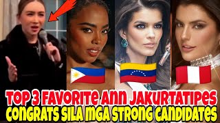 TOP 3 Favorite Candidates ni Ann Miss Universe 2024 Philippines🇵🇭 PERU🇵🇪 Vinenzeulla [upl. by Razatlab61]