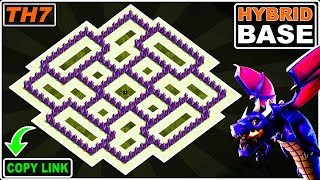 BEST TH7 Hybrid TrophyFarming Base 2023 UPDATED  Town hall 7 Base Copy Link  Clash of Clans [upl. by Notselrahc]