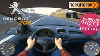 Peugeot 206 11i 44kW 23 4K TEST DRIVE POV  SOUND ACCELERATION amp FLYING [upl. by Amitarp]