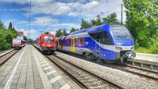 Züge im Bahnhof Prien am Chiemsee [upl. by Kurtz]