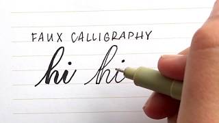 How to do Faux Calligraphy with a Normal Pen for Beginners fauxcalligraphy calligraphytutorial [upl. by Aysan]