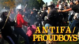 Antifa vs Patriot Prayer sticks and bats Providence [upl. by Lili]