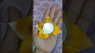 Quick and easy Tea light candle holder making at home youtubeshorts diwalivibes artandcraft [upl. by Leelaj800]