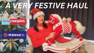 🎄A VERY FESTIVE HAUL FROM HOME BARGAINS amp THE RANGE🎄 🍭CANDY CANE LANE THEME 🍭 [upl. by Skippie112]