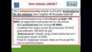 Orsaker till och kostnader för systemtjänster – Del 2 Vem betalar [upl. by Ecidna]