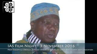 Prof Emeritus Théophile Obenga on the African Origin of socalled Greek Education and Philosophy [upl. by Trilly876]