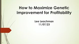 Maximize Genetic Improvement for Profitability [upl. by Aliuqahs]