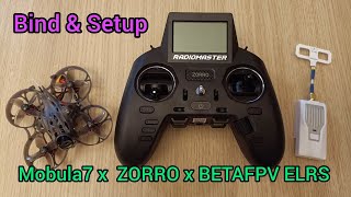 RADIOMASTER ZORRO x BETAFPV ExpressLRS x Mobula7  Bind and Setup [upl. by Varrian156]