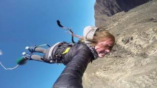 Nevis Bungy Jump in Queenstown New Zealand  GoPro  September 2016 [upl. by Anicart]