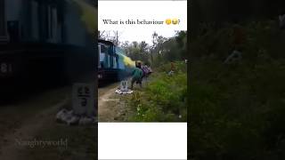 Aadami log kaise train mein hamla karta hai 🤣😂 BageshwarDhamSmile [upl. by Nobie897]