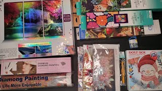 Diamond painting Haul Walmart Amazon Hobbylobby I hope you enjoy 😉 [upl. by Aihsi]