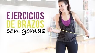 Ejercicios para tonificar biceps y triceps con gomas [upl. by Gayleen]