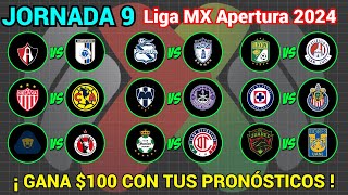 PRONÓSTICOS Liga MX APERTURA 2024 Jornada 9 [upl. by Joella]