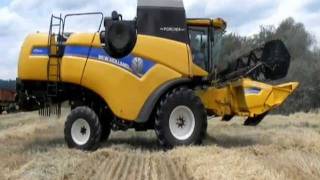 Moisson de lorgebarley harvest 2011 with the New New Holland CX 5080 in France [upl. by Llekcir]