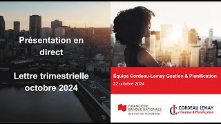 Lettre trimestriel octobre 2024 [upl. by Bambie]