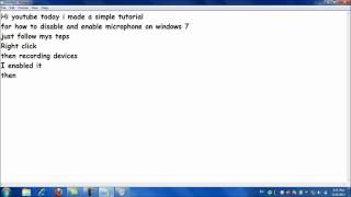 How to enable and disable microphone on Windows 7 [upl. by Warthman]