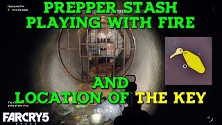 Playing with Fire Prepper Stash and Key Location  Far Cry 5 Gameplay Lets Play  PS4 [upl. by Karolyn]