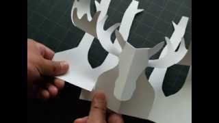 How to Make a Kirigami Moose Popup Card [upl. by Nainatrad]