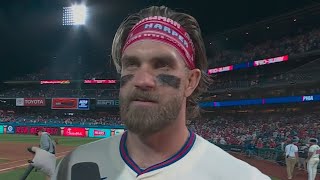 Bryce Harper Postgame Interview after Phillies Win Game 2 vs Mets [upl. by Fulks281]