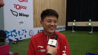 Interview Bowen ZHANG Bronze Medal 10m Air Pistol Men  ISSF WORLD CUP 2024 [upl. by Lleuqram]