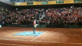 Bastian Baker sings for the Swiss Davis Cup Team [upl. by Aidekal]