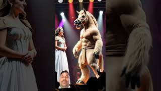 A Queen puses with horse on AGT  americagottalent  talent  magic a princess performs a fusion [upl. by Nylyahs]