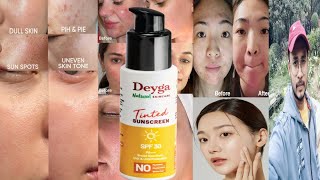 Deyga Tinted Sunscreen SPF 30  Honest Review [upl. by Tallu]