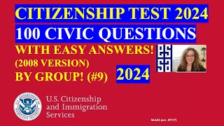 Random 100 Questions Citizenship By Group  Latest U S Citizenship Questions  Slow Easy Answer 9 [upl. by Hecker695]