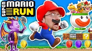 FGTEEV Mario plays SUPER MARIO RUN Spyro Dragon Kills Bowser  Boom Boom Battle iOS App Game 1 [upl. by Anitnatsnoc957]