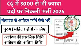 Chhattisgarh में 3000 से भी ज्यादा पदों पर भर्ती 2024 l Cg job l Cg Vacancy l Cg Vyapam [upl. by Gruver16]