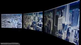 Google Earth  Nvidia Surround  GTX 670 3Way SLI [upl. by Akinert]