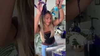 Purple Shampoo on Brown hair vs Blonde Hair shorts viral [upl. by Cinderella]