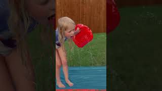 Slip N Slide sisters Soaking up the Summer Fun 🌞 cute toddler summer heatwave [upl. by Terbecki]