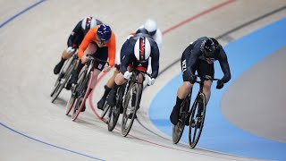 New Zealands Ellesse Andrews gold winning race in track women cycling keirin Paris Olympics 2024 [upl. by Morice]