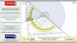 Überstumpfe Winkel mit einem Geodreieck messen  realmathde [upl. by Bourne]