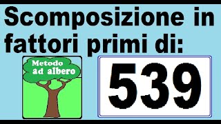 Scomposizione in fattori primi di 539 Metodo ad albero per scomporre 539 in fattori primi [upl. by Carry]