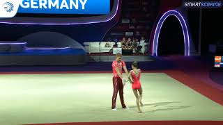 Daniel BLINTSOV amp Xenia MEHLHAFF GER  2019 junior Acro Europeans dynamic final [upl. by Ahseek]