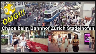 Züri Fäscht  Schwierige Situation für Tramfahrer beim Bahnhof Zürich Stadelhofen  Schweiz 2023 [upl. by Nalani]