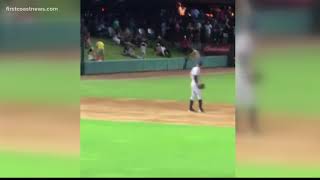 Streaker tackled at Jumbo Shrimp Game [upl. by Trella]