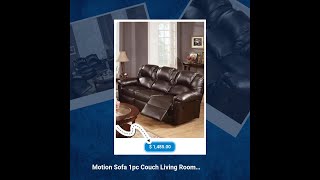 Motion Sofa 1pc Couch Living Room Furniture Brown Bonded Leather [upl. by Fryd]