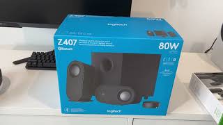 Logitech Z407 unboxing  thoughts  sound test [upl. by Fortunia]