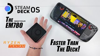 The Smallest 7840U mini Pc Runs SteamOS Way Faster Than The Steam Deck Hands on testing [upl. by Moreville]