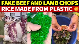 Scary Counterfeit Foods In China Fake Beef and Lamb ChopsRice Made from PlasticAluminum Dumplings [upl. by Ardnuasak]