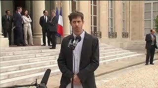 Roméo Langlois à lElysée  quotaucune rançon na été versé pour ma libérationquot [upl. by Patty326]