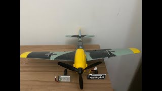 Volantex RC mini planes warbirds Messerschmitt BF109 400mm thrust test with stock 1S and HV 1S lipo [upl. by Eibrik]