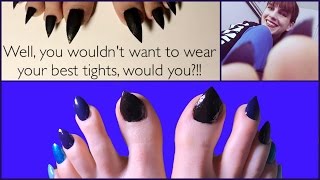 POINTY PEDICURE Stiletto Long Acrylic Toenails Tutorial [upl. by Erena]