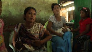 Myanmar Buddhist civilians flee fighting [upl. by Lexy682]