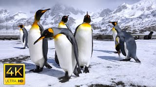 Penguins in 4K  Antartica  Sea Animals With Relaxing Music  Rare amp Colorful Sea Life Video [upl. by Hluchy]