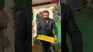 Sunny Deol amp son Rajveer distribute sweets to the media at Karan Deols reception 🤩 shorts [upl. by Wiedmann]