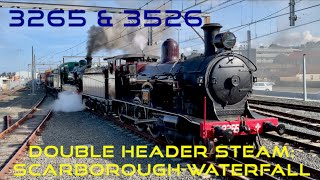 Australian Steam Trains Locos 3265 amp 3526 on the NSW South Coast Scarborough  Waterfall [upl. by Enyad]